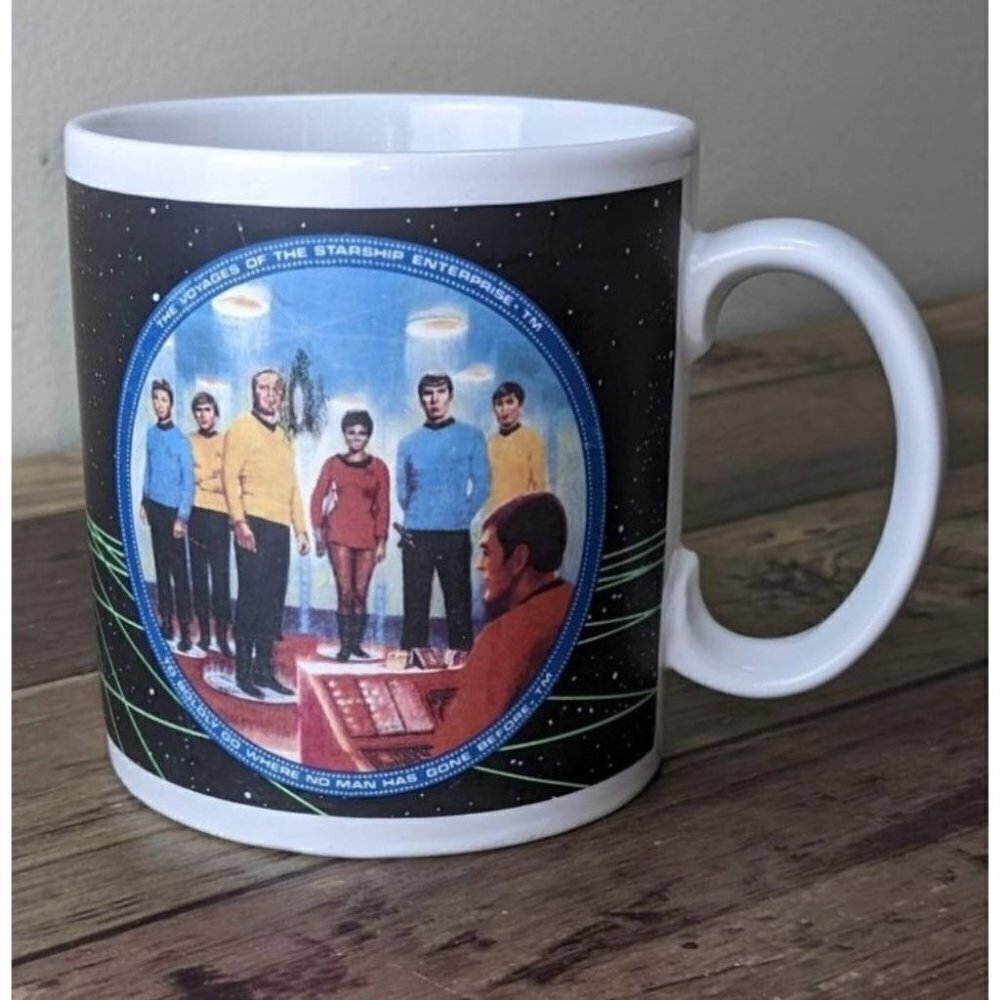 Star Trek Coffee Mug Cup 1991 Enterprise Crew Beam Us Down Scotty P7533 Hamilton